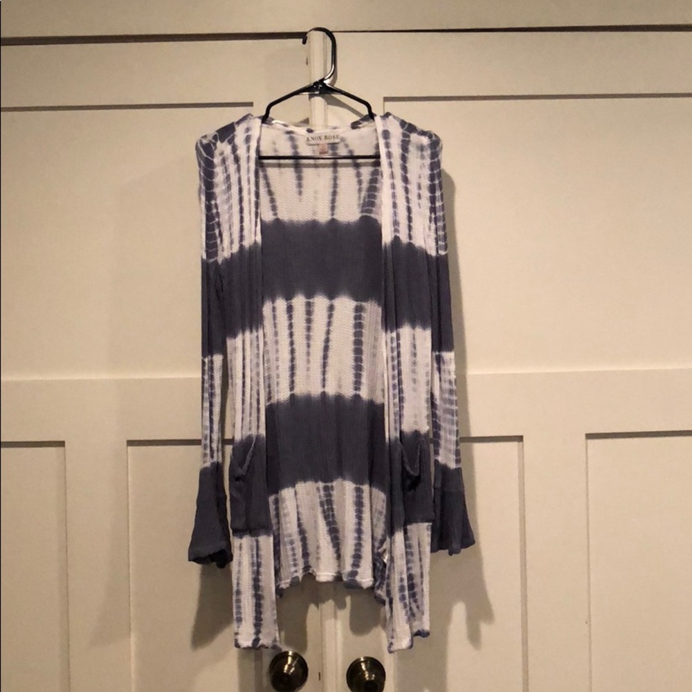 Knox Rose tie dye Ben sleeve open front cardigan